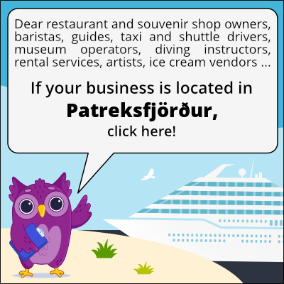 to business owners in Patreksfjörður