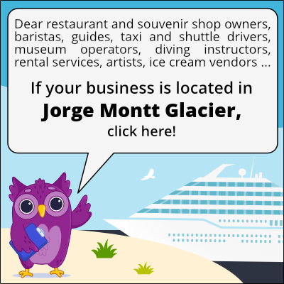 to business owners in Jorge Montt Glacier